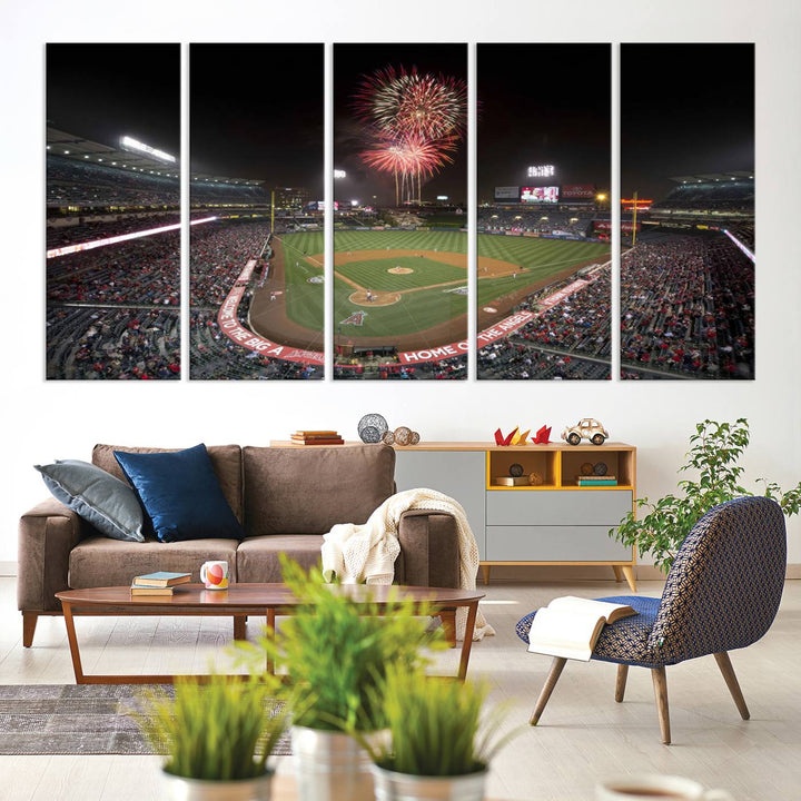 Angel Stadium in Los Angeles Stadium Wall Art Canvas Print