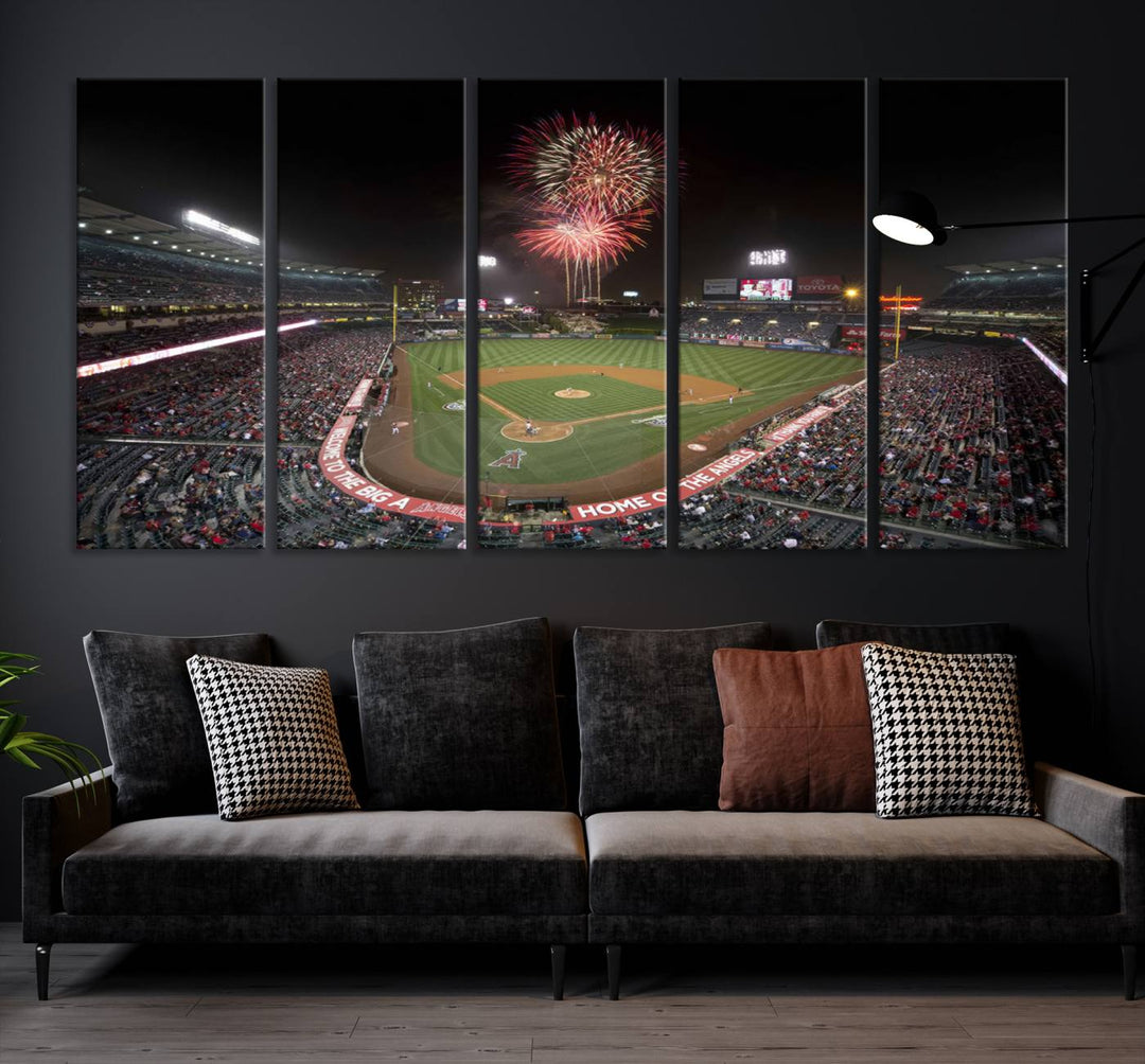 Angel Stadium in Los Angeles Stadium Wall Art Canvas Print