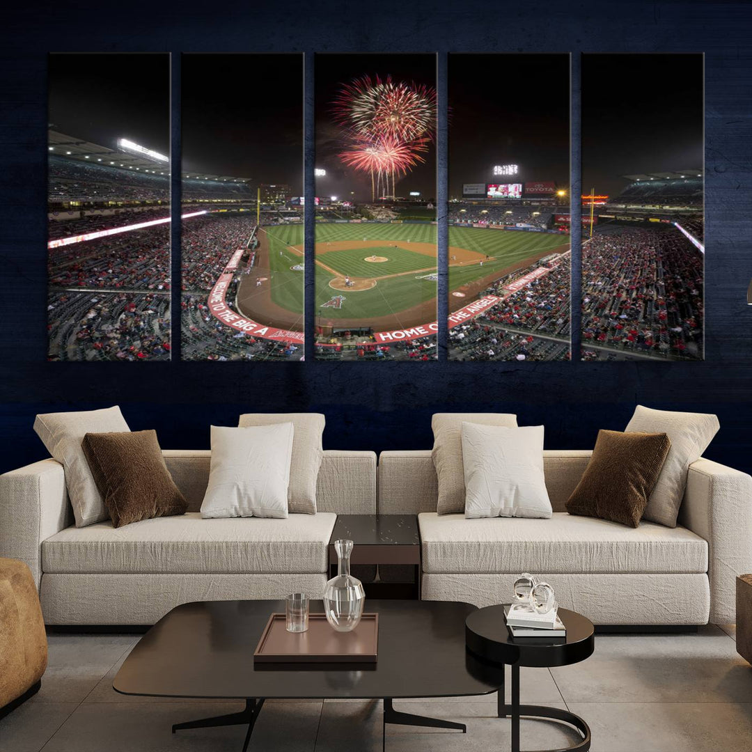 Angel Stadium in Los Angeles Stadium Wall Art Canvas Print