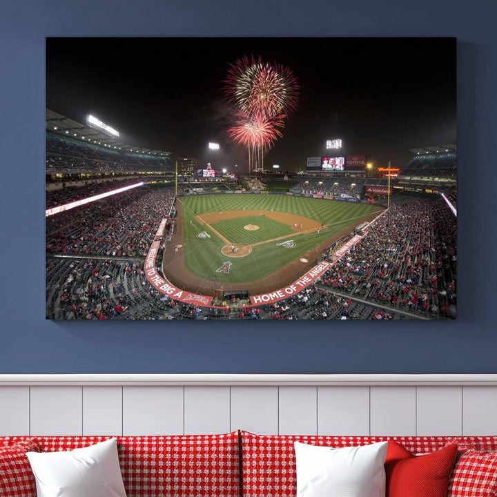 Angel Stadium in Los Angeles Stadium Wall Art Canvas Print