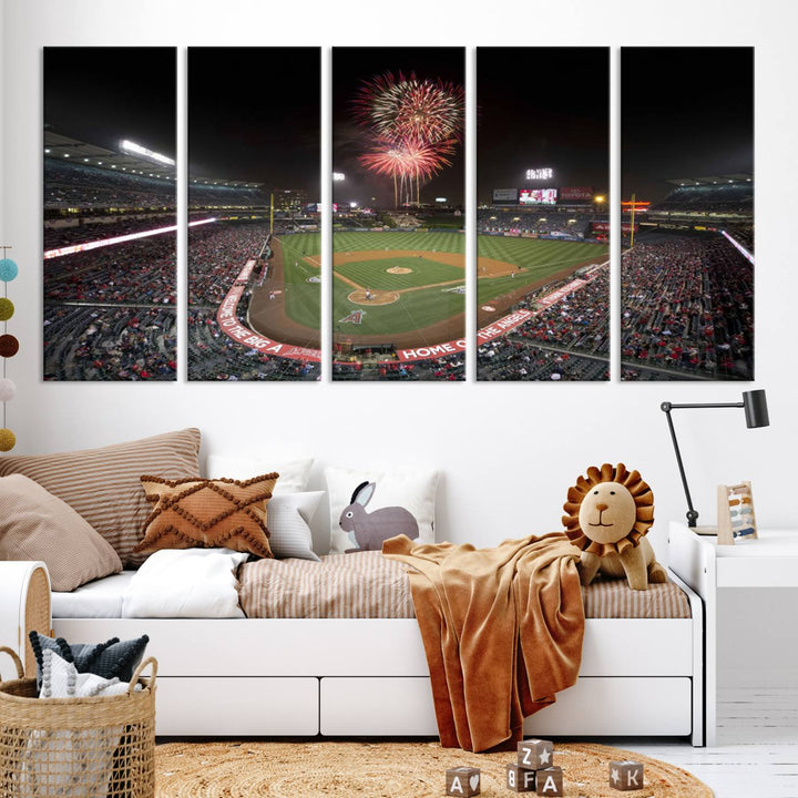 Angel Stadium in Los Angeles Stadium Wall Art Canvas Print