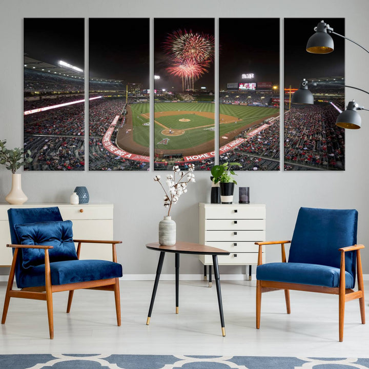 Angel Stadium in Los Angeles Stadium Wall Art Canvas Print