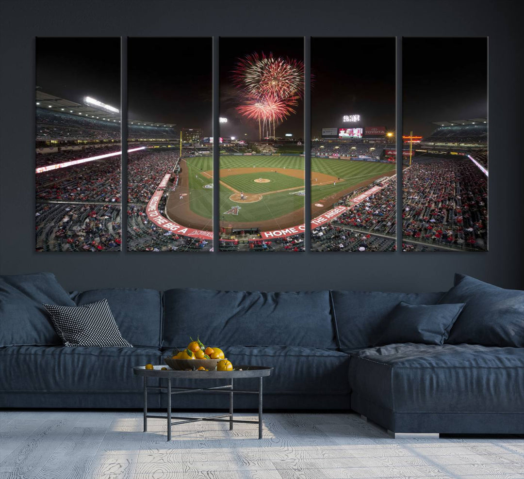 Angel Stadium in Los Angeles Stadium Wall Art Canvas Print