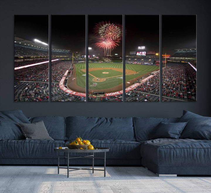 Angel Stadium in Los Angeles Stadium Wall Art Canvas Print