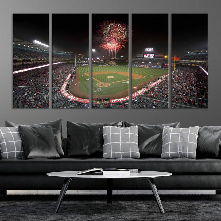 Angel Stadium in Los Angeles Stadium Wall Art Canvas Print