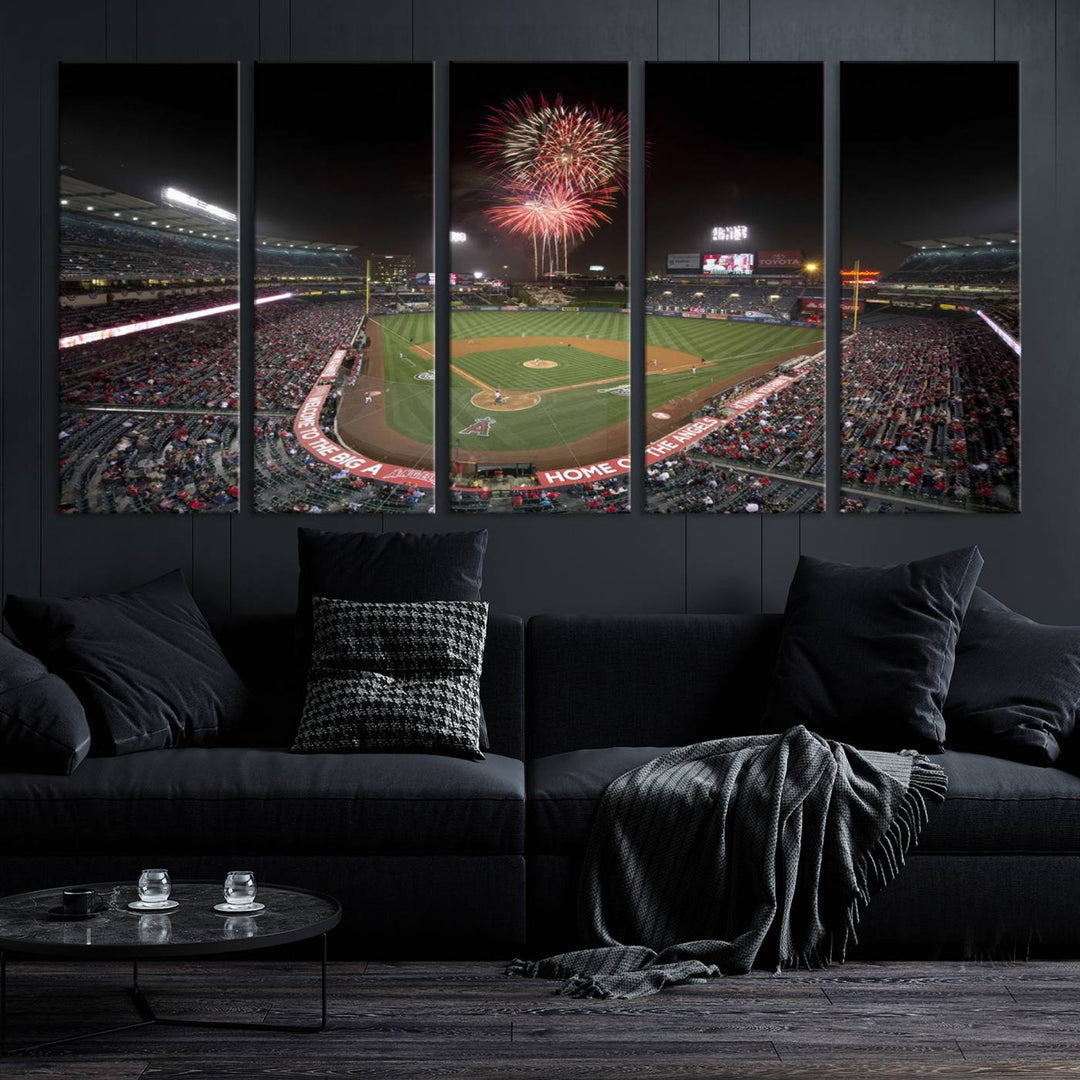 Angel Stadium in Los Angeles Stadium Wall Art Canvas Print