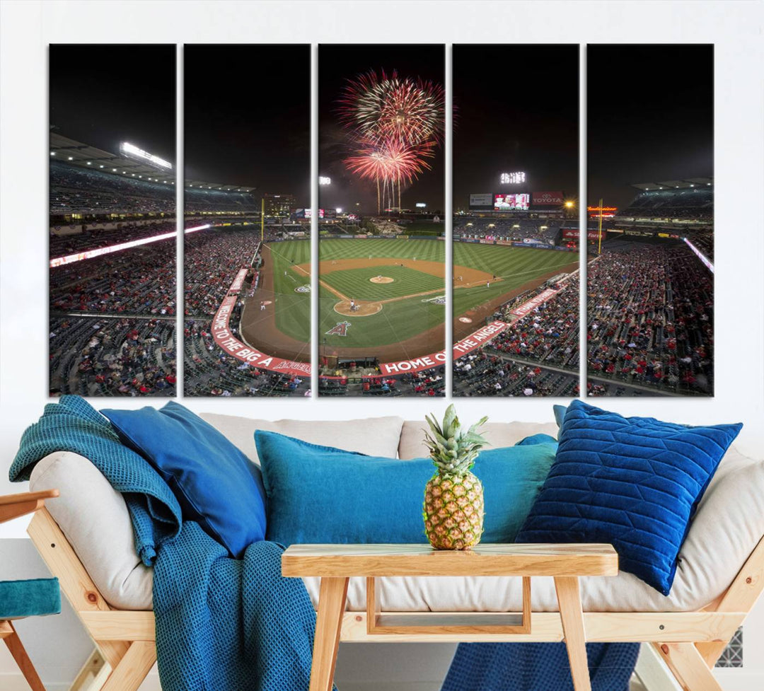 Angel Stadium in Los Angeles Stadium Wall Art Canvas Print