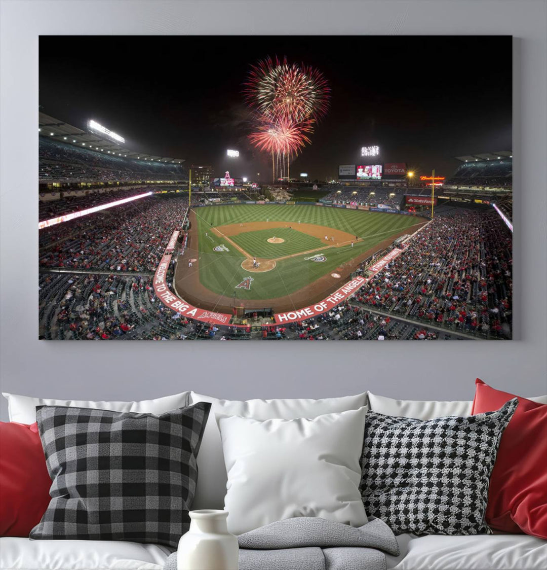 Angel Stadium in Los Angeles Stadium Wall Art Canvas Print