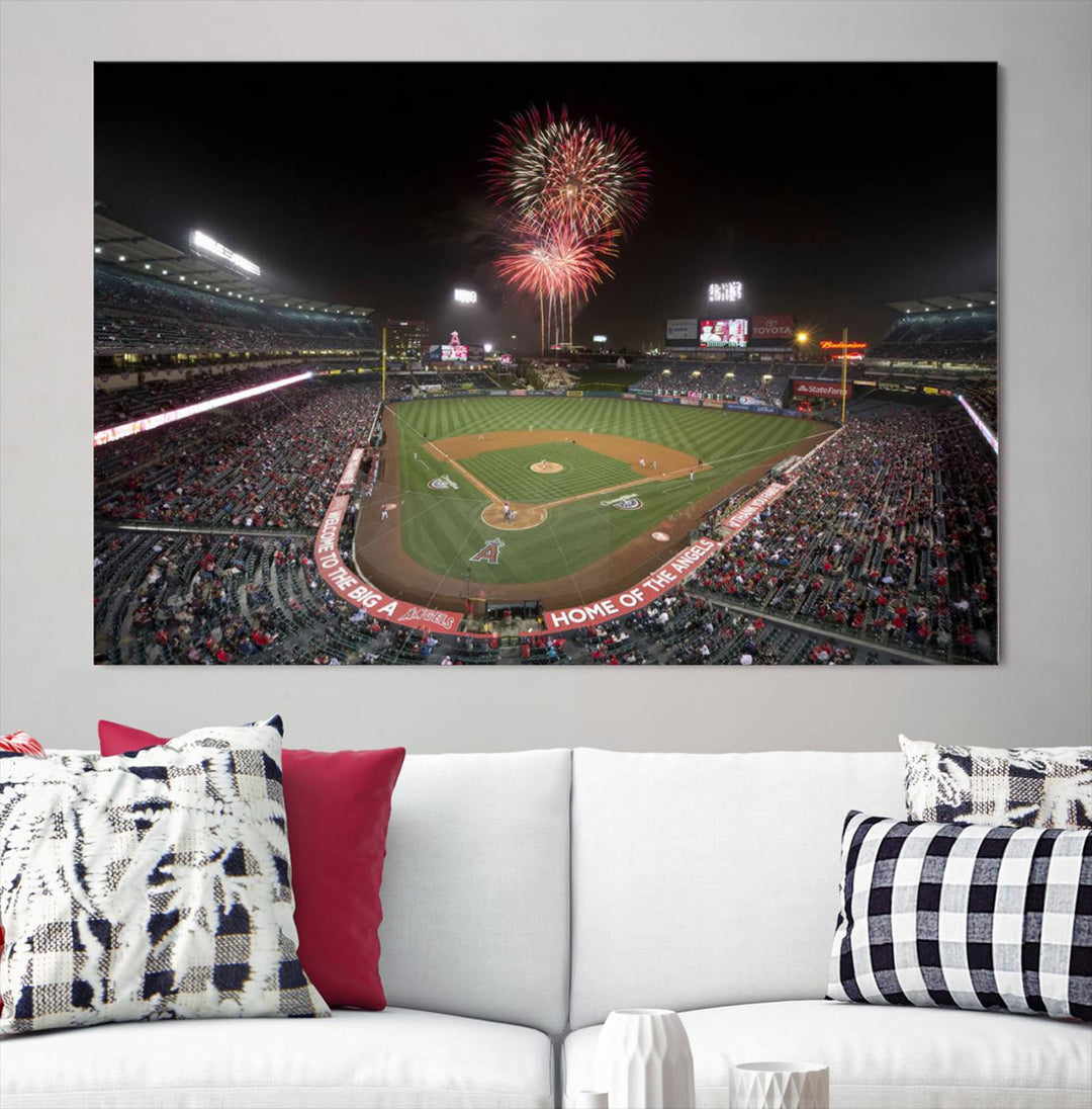 Angel Stadium in Los Angeles Stadium Wall Art Canvas Print