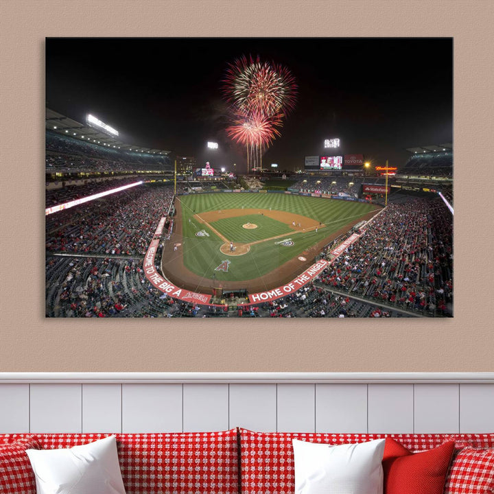 Angel Stadium in Los Angeles Stadium Wall Art Canvas Print