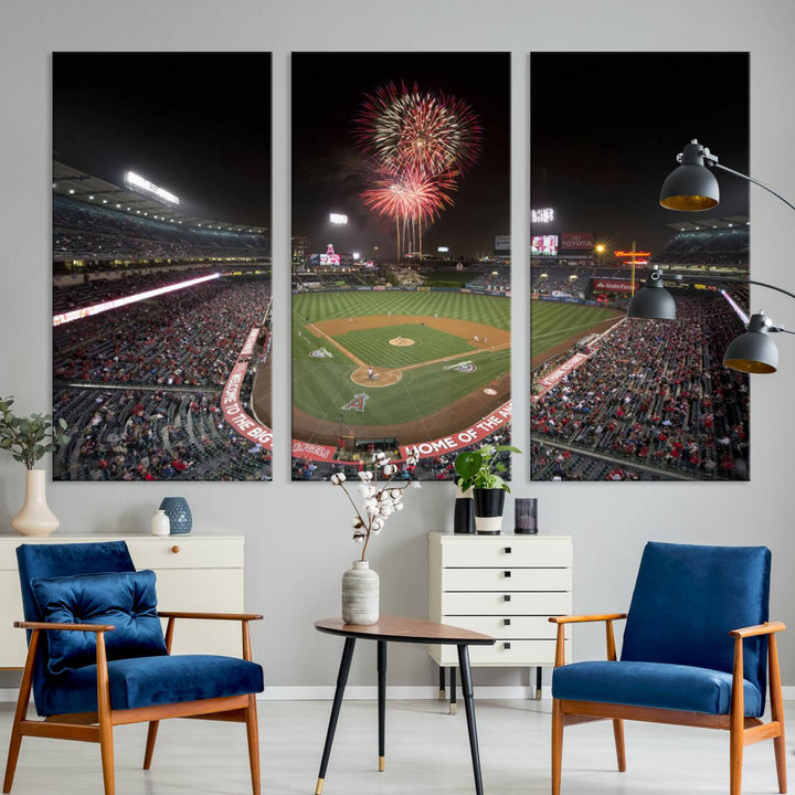 Angel Stadium in Los Angeles Stadium Wall Art Canvas Print