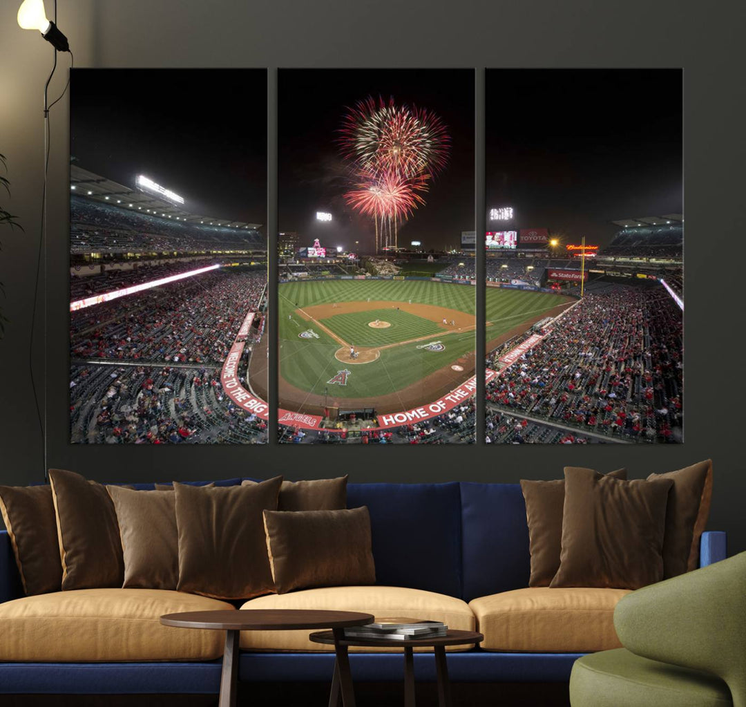 Angel Stadium in Los Angeles Stadium Wall Art Canvas Print