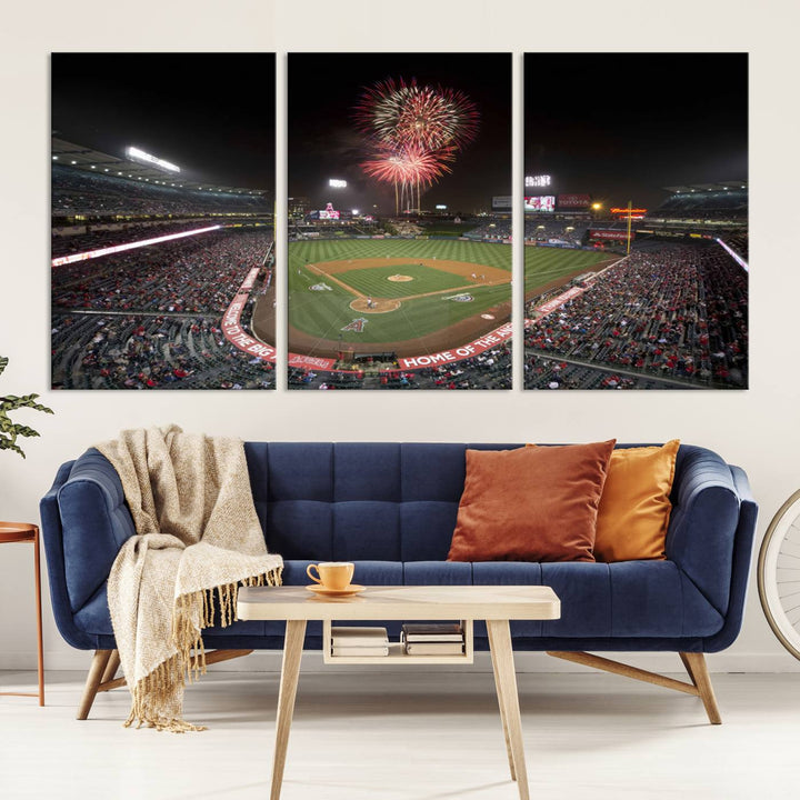 Angel Stadium in Los Angeles Stadium Wall Art Canvas Print