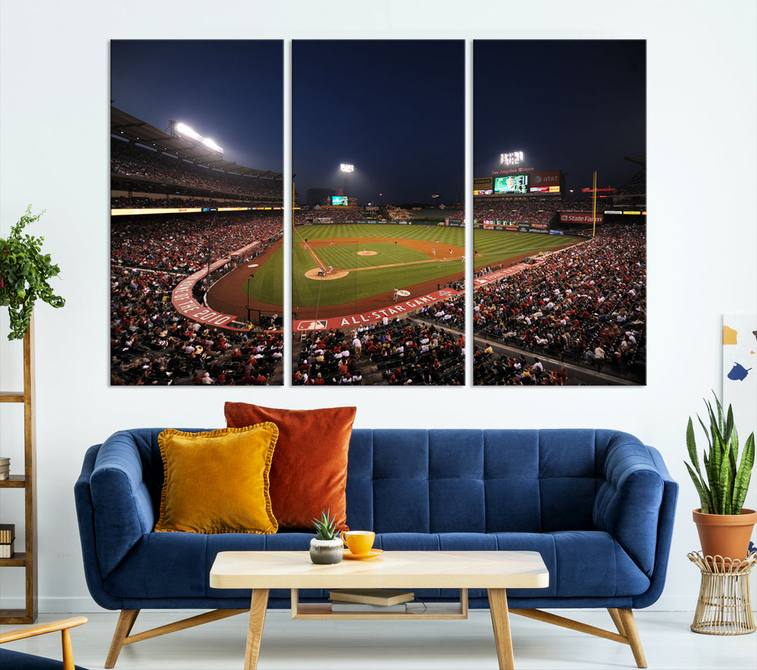 Angel Stadium Los Angeles American Major League Baseball Wall Art Canvas Print