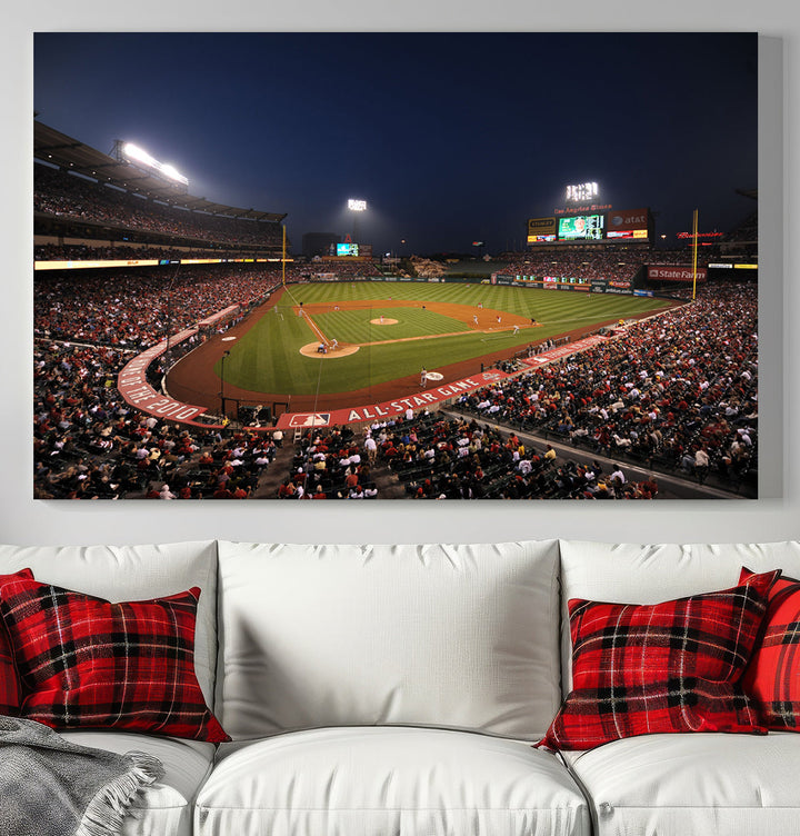 Angel Stadium Los Angeles American Major League Baseball Wall Art Canvas Print