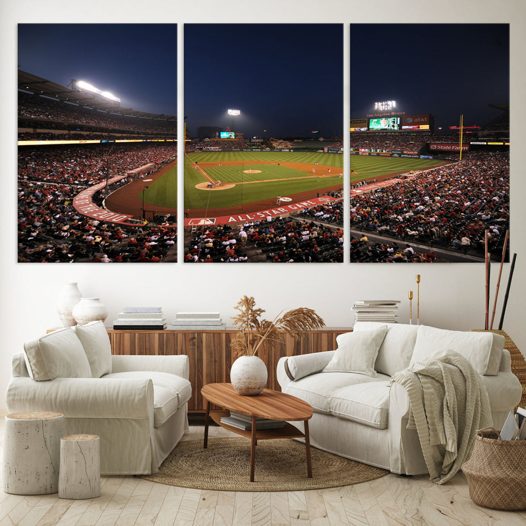 Angel Stadium Los Angeles American Major League Baseball Wall Art Canvas Print