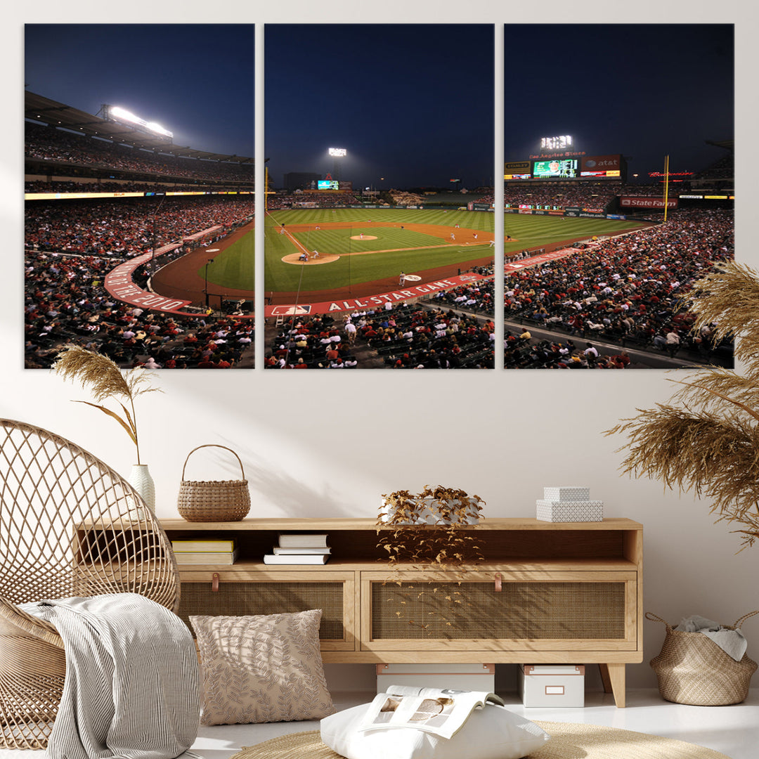 Angel Stadium Los Angeles American Major League Baseball Wall Art Canvas Print