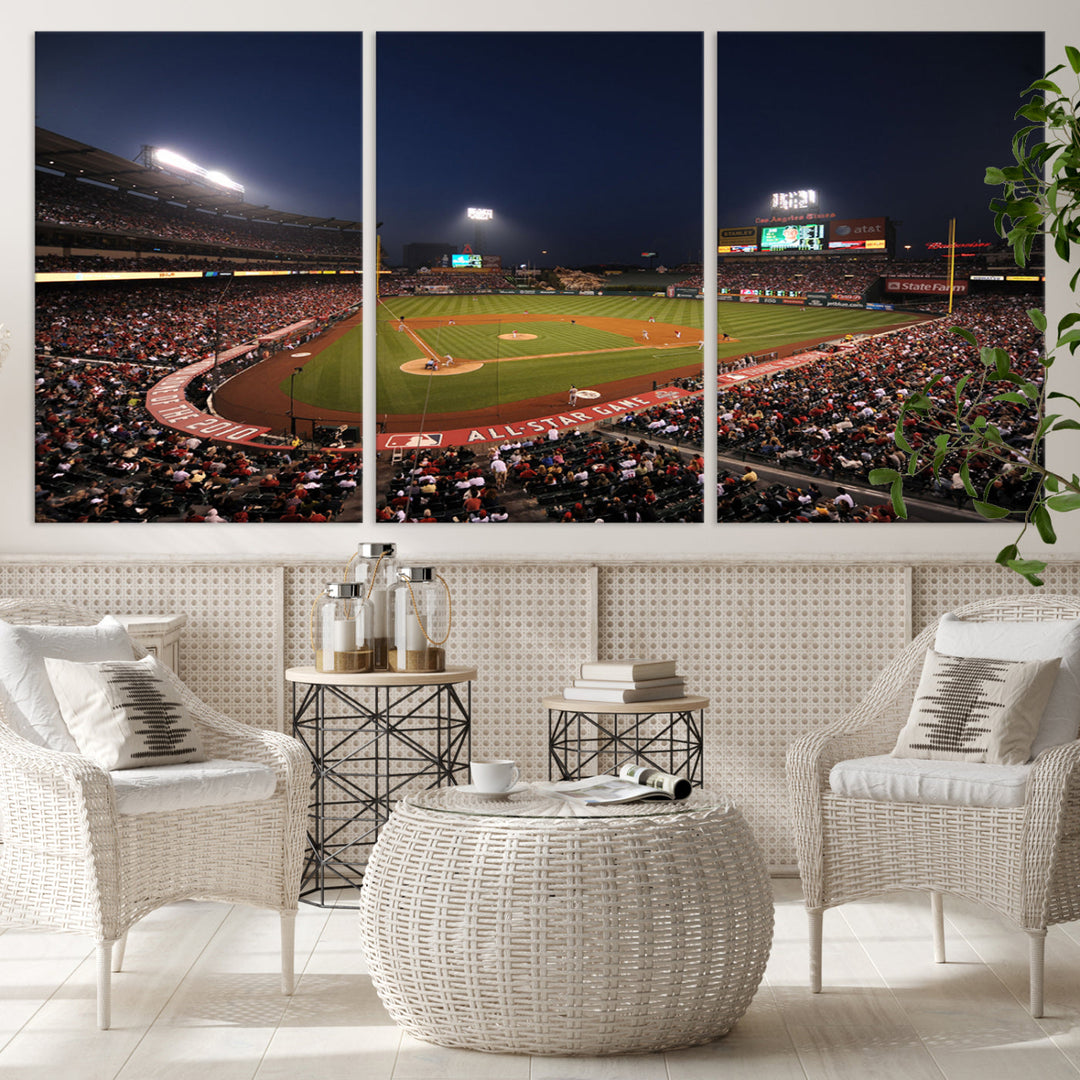 Angel Stadium Los Angeles American Major League Baseball Wall Art Canvas Print