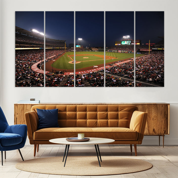 Angel Stadium Los Angeles American Major League Baseball Wall Art Canvas Print