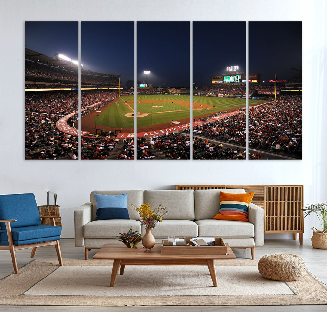 Angel Stadium Los Angeles American Major League Baseball Wall Art Canvas Print