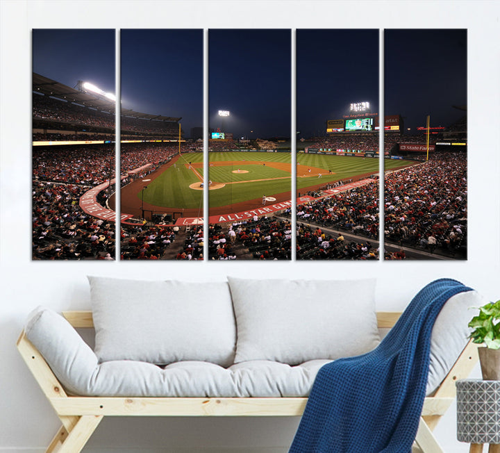 Angel Stadium Los Angeles American Major League Baseball Wall Art Canvas Print