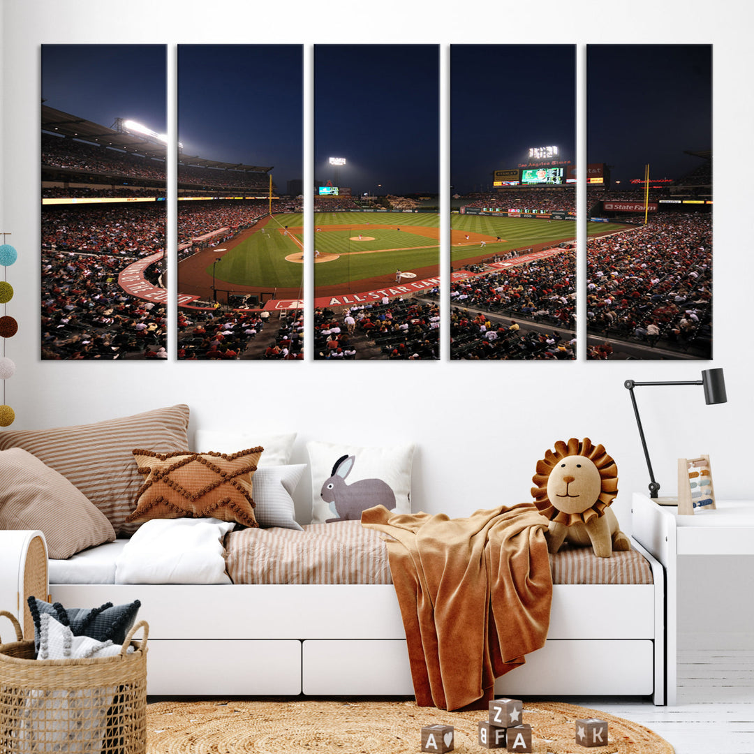 Angel Stadium Los Angeles American Major League Baseball Wall Art Canvas Print