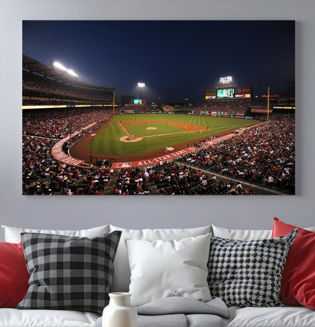 Angel Stadium Los Angeles American Major League Baseball Wall Art Canvas Print