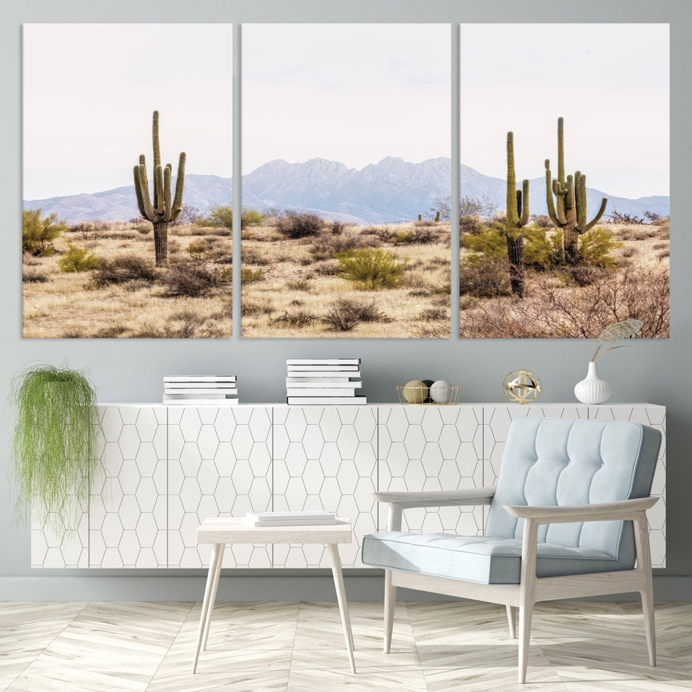 Arizona Sonoran Desert Cactus Wall Art Canvas Print Modern USA Landscape Wall Decor