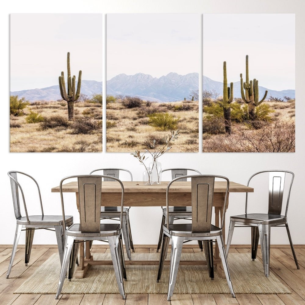 Arizona Sonoran Desert Cactus Wall Art Canvas Print Modern USA Landscape Wall Decor