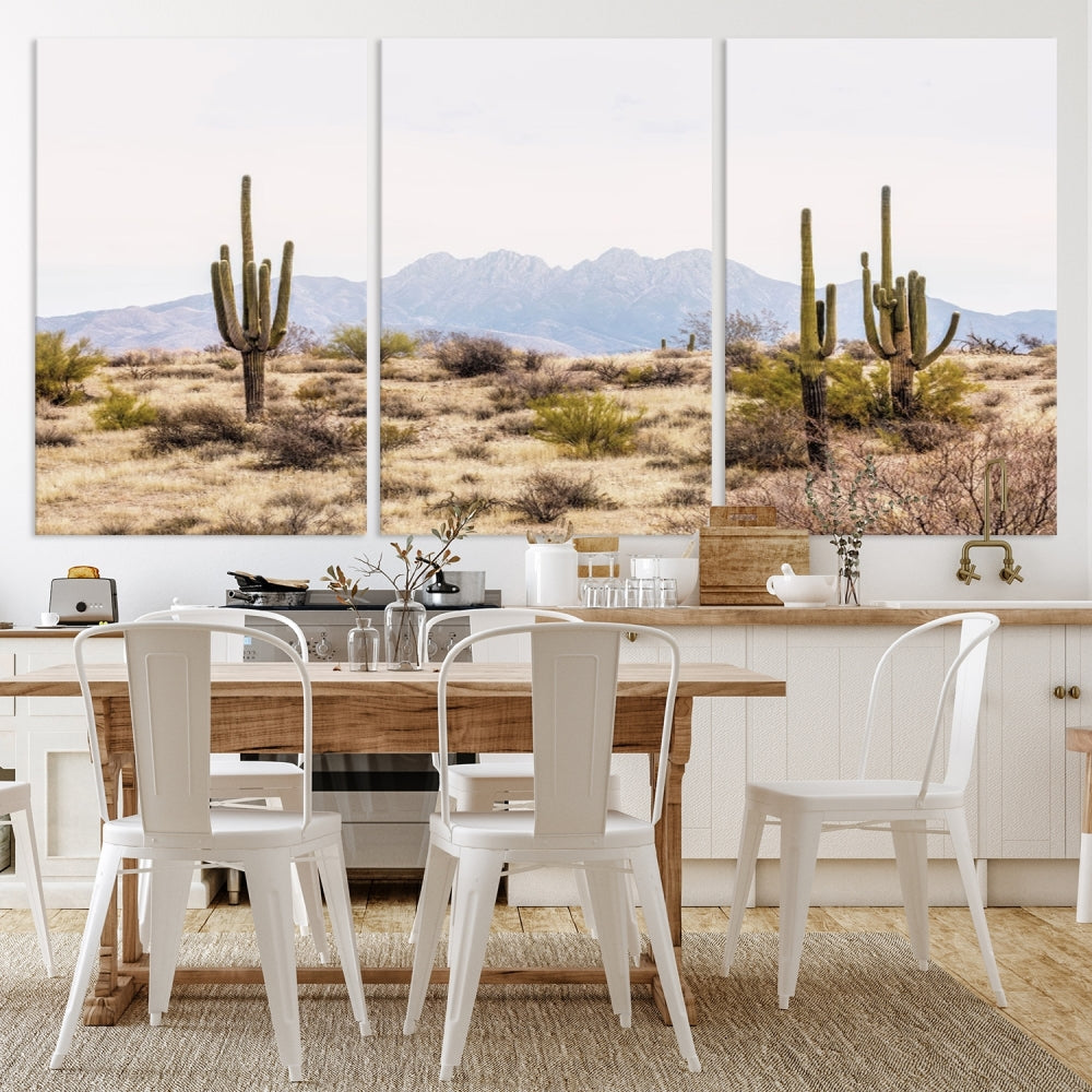 Arizona Sonoran Desert Cactus Wall Art Canvas Print Modern USA Landscape Wall Decor