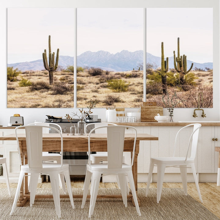 Arizona Sonoran Desert Cactus Wall Art Canvas Print Modern USA Landscape Wall Decor