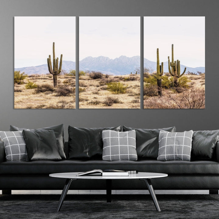 Arizona Sonoran Desert Cactus Wall Art Canvas Print Modern USA Landscape Wall Decor