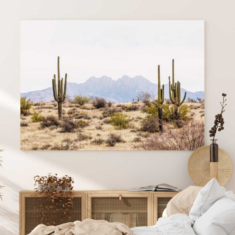 Arizona Sonoran Desert Cactus Wall Art Canvas Print Modern USA Landscape Wall Decor