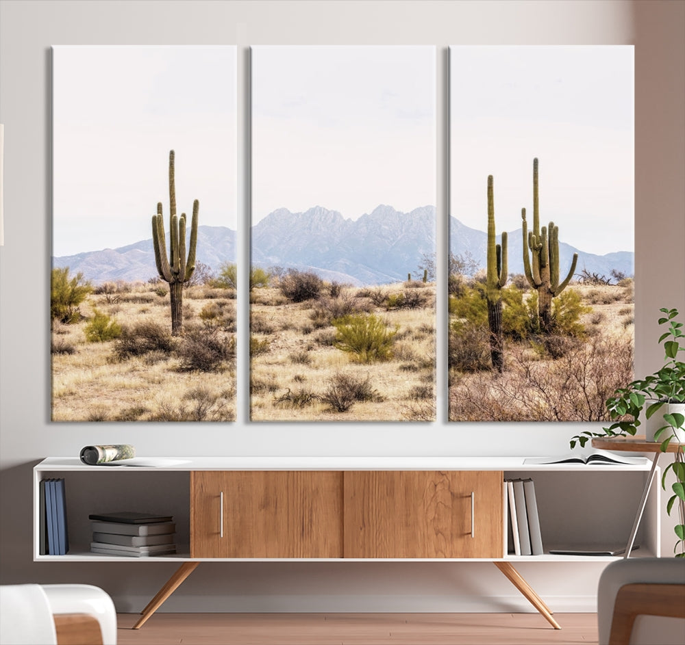 Arizona Sonoran Desert Cactus Wall Art Canvas Print Modern USA Landscape Wall Decor