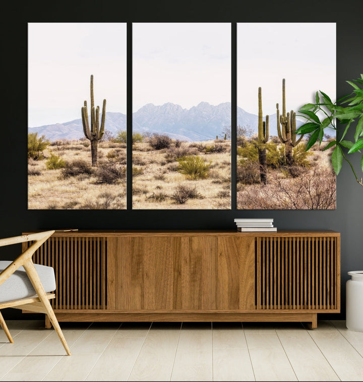 Arizona Sonoran Desert Cactus Wall Art Canvas Print Modern USA Landscape Wall Decor