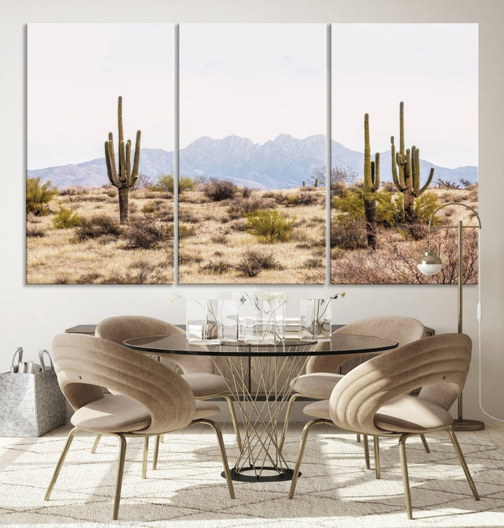 Arizona Sonoran Desert Cactus Wall Art Canvas Print Modern USA Landscape Wall Decor