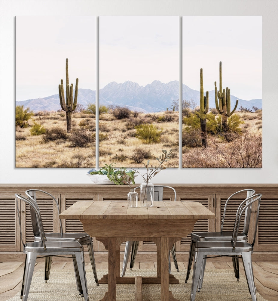 Arizona Sonoran Desert Cactus Wall Art Canvas Print Modern USA Landscape Wall Decor