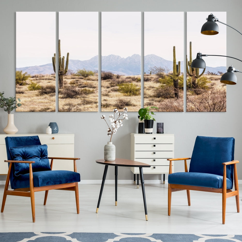 Arizona Sonoran Desert Cactus Wall Art Canvas Print Modern USA Landscape Wall Decor