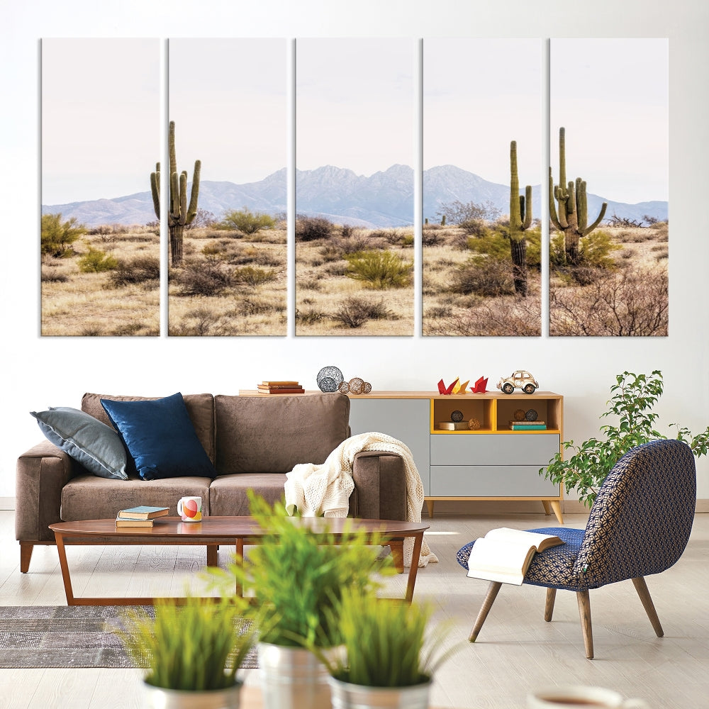 Arizona Sonoran Desert Cactus Wall Art Canvas Print Modern USA Landscape Wall Decor