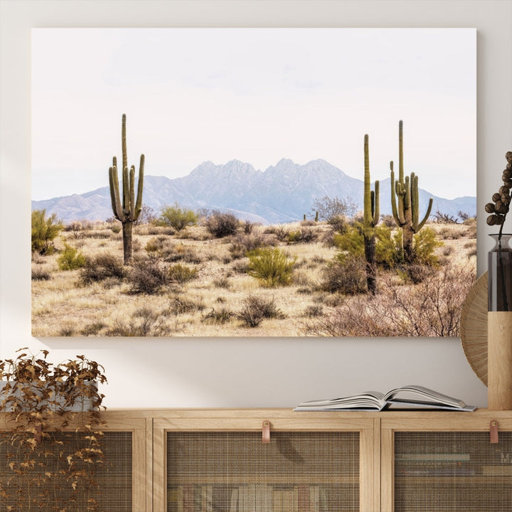 Arizona Sonoran Desert Cactus Wall Art Canvas Print Modern USA Landscape Wall Decor