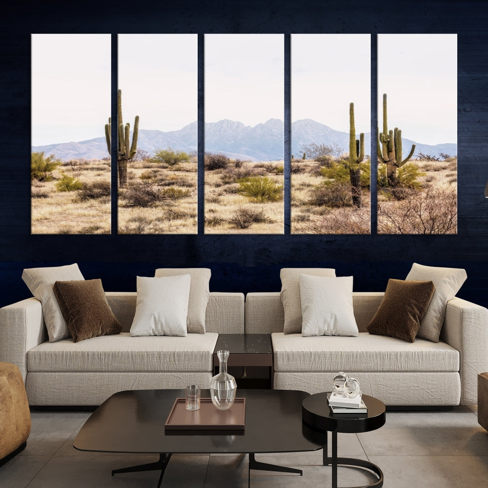 Arizona Sonoran Desert Cactus Wall Art Canvas Print Modern USA Landscape Wall Decor