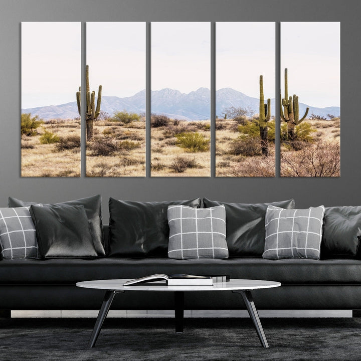 Arizona Sonoran Desert Cactus Wall Art Canvas Print Modern USA Landscape Wall Decor