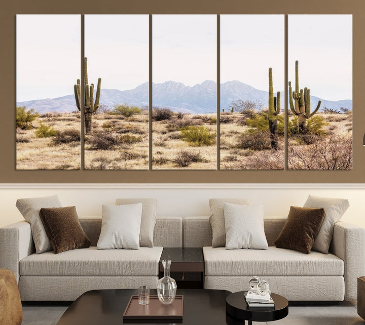 Arizona Sonoran Desert Cactus Wall Art Canvas Print Modern USA Landscape Wall Decor