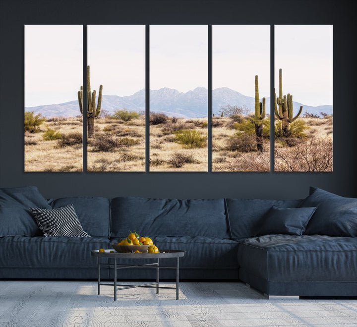 Arizona Sonoran Desert Cactus Wall Art Canvas Print Modern USA Landscape Wall Decor