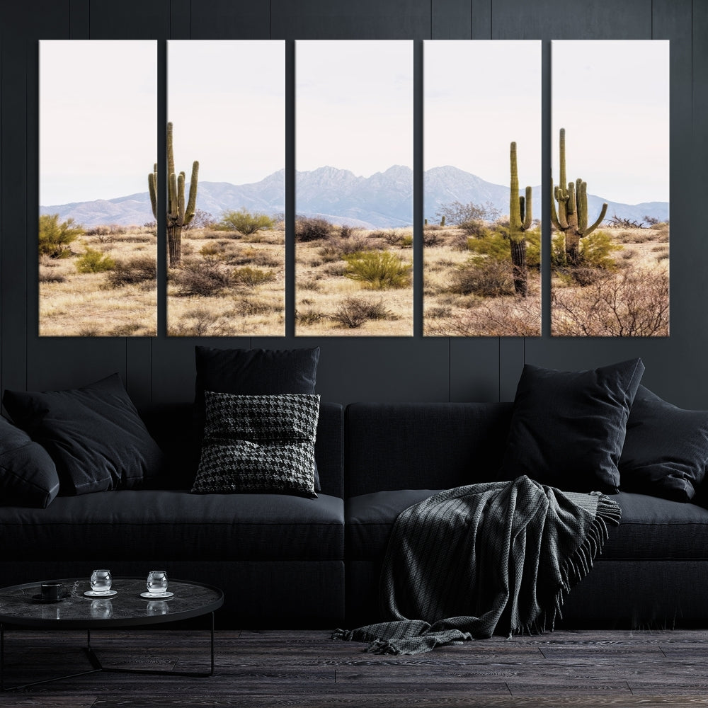 Arizona Sonoran Desert Cactus Wall Art Canvas Print Modern USA Landscape Wall Decor