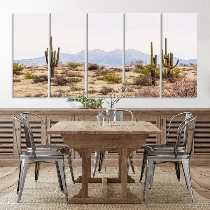 Arizona Sonoran Desert Cactus Wall Art Canvas Print Modern USA Landscape Wall Decor