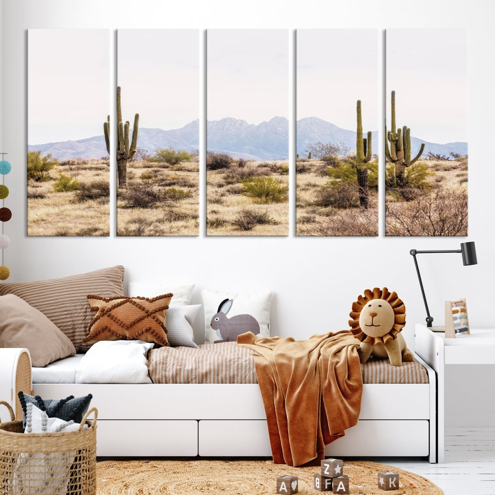 Arizona Sonoran Desert Cactus Wall Art Canvas Print Modern USA Landscape Wall Decor