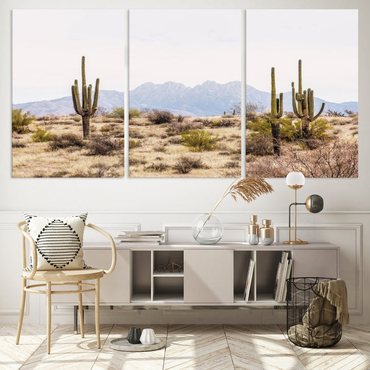 Arizona Sonoran Desert Cactus Wall Art Canvas Print Modern USA Landscape Wall Decor