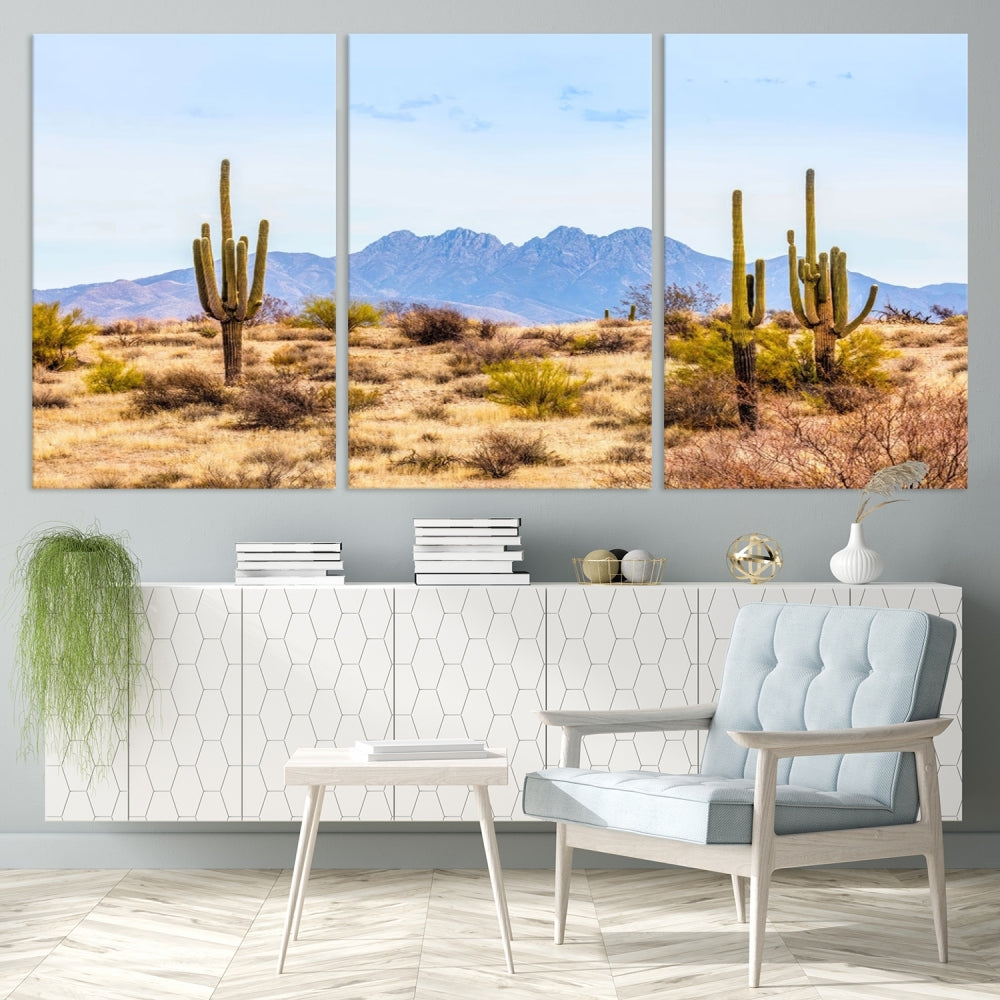 Desert Cactus Landscape Wall Art USA Arizona Canvas Print Modern Living Room Wall Decor