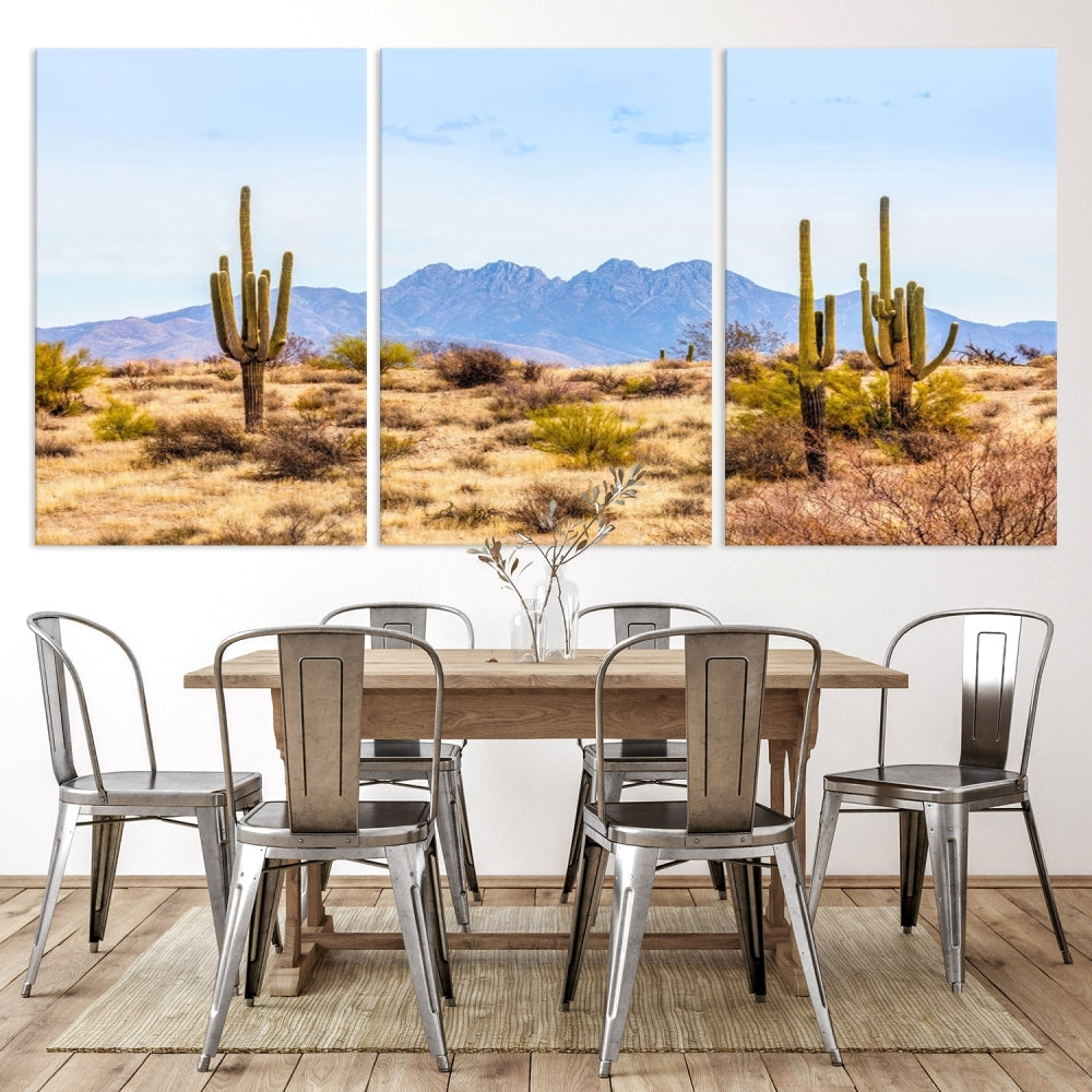 Desert Cactus Landscape Wall Art USA Arizona Canvas Print Modern Living Room Wall Decor